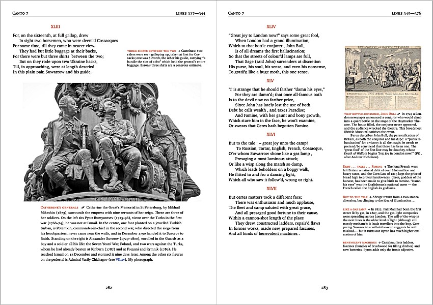 A spread from the annotated edition